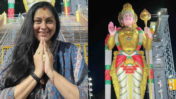 பயபக்தியுடன் ஆன்மீகத்தில் திடீர் நாட்டம்! கணவருடன் கோயில் கோயிலாக வலம் வரும் நடிகை நமீதா!