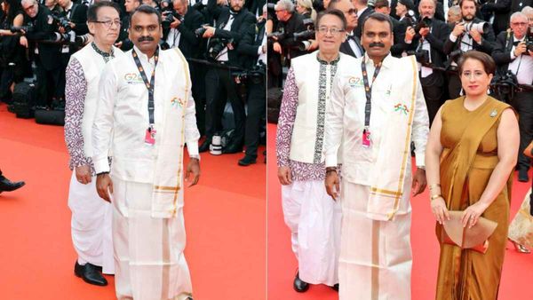 “மெர்சல்” விஜய் ஸ்டைலில் எல்.முருகன்.. பிரான்சில் வேட்டி சட்டை! கேன்ஸ் திரைப்பட விழாவில் கலக்கல்