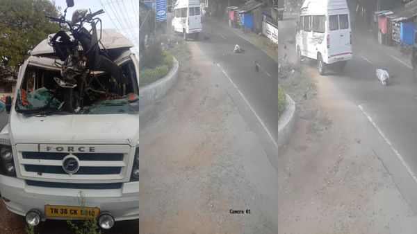 நெஞ்சு பதறுதே.. “ராங் ரூட்டில்” வந்த கார் மோதி வேன் மீது வீசப்பட்ட பைக்! தந்தை பலி.. மகன் சீரியஸ்