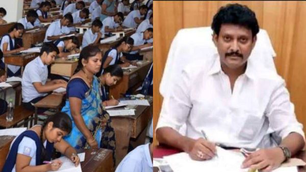 மாணவர்களுக்கு வரவேற்பு..100 சதவிகித தேர்ச்சி இலக்கு..ஆசிரியர்கள் பணியாற்ற அன்பில் மகேஷ் அழைப்பு