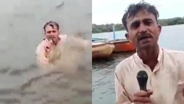 கடலில் மூழ்கி எழுந்து.. தண்ணீர் சொட்ட சொட்ட தகவல்களை தந்த பாக். செய்தியாளர்! வேற லெவல் கடமை உணர்ச்சி