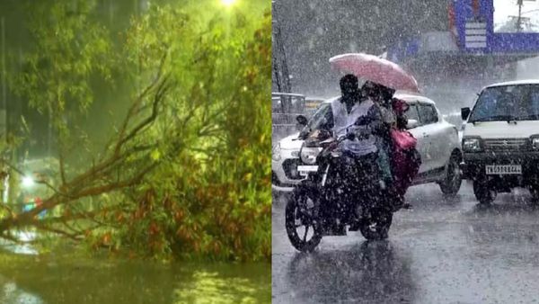 இடி மின்னலுடன் கொட்டிய மழை..முறிந்து விழுந்த மரங்கள்..பெங்களூருக்கு திருப்பி விடப்பட்ட விமானங்கள்