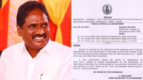 டெல்லி சிறப்பு பிரதிநிதியாக ஏ.கே.எஸ்.விஜயன் மீண்டும் நியமனம்.. தமிழ்நாடு அரசு உத்தரவு!