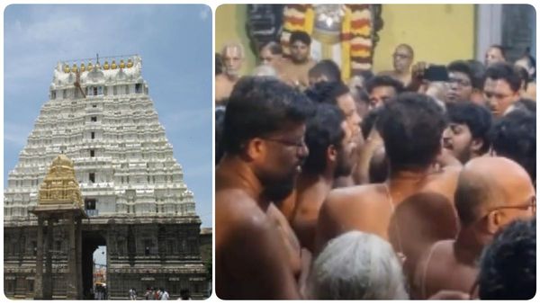 பிரசாத தோசைக்கு சண்டை.. வடகலை vs தென் கலை மோதல்.. கடைசியில் தோசை கீழே வீசப்பட்ட கொடுமை.. காஞ்சியில்