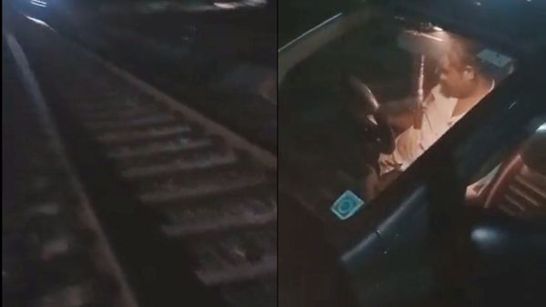 அய்யோ! என்னது இது.! கார் ரயில்வே தண்டவாளத்தில போகுது.. தலைக்கேறிய போதையால் கேரளாவில் பரபரப்பு