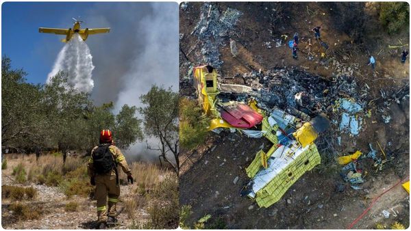 காட்டு தீயை அணைக்க முயன்ற விமானம்.. மலையில் மோதி விபத்து.. பறிபோன 3 உயிர்கள்.. கிரீஸில் சோகம்