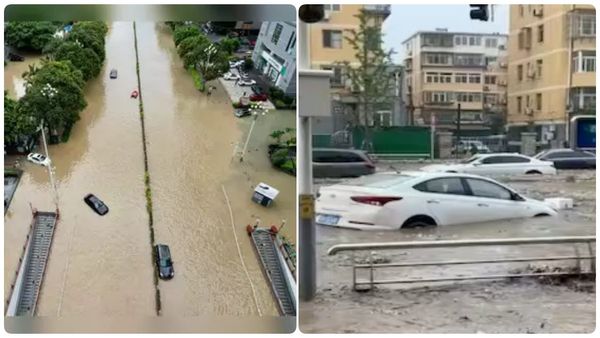 சீனாவை மிரட்டும் சூறாவளி.. புரட்டிப்போட்ட மழை! நூலிழையில் தப்பிய நபர்.. ஷாக் வீடியோ