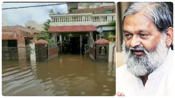 திடீரென சூழ்ந்த வெள்ளம்.. உள்துறை அமைச்சர் வீட்டுக்கே இந்த நிலையா? ஹரியானாவை புரட்டிப்போட்ட மழை