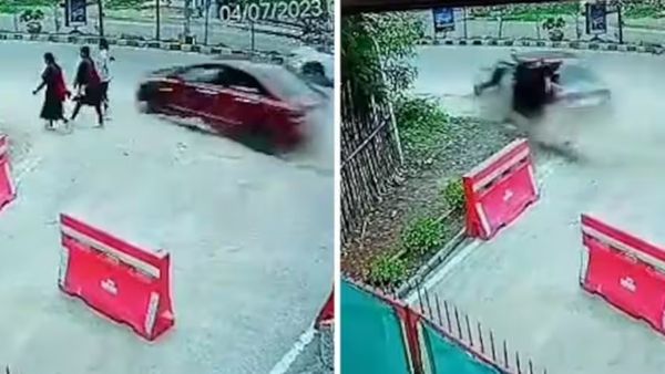 இதயத்தையே நொறுங்க வைத்த ஹைதராபாத் விபத்து.. வாக்கிங் போனவர்கள் மீது ஷாக்.. சிசிடிவி காட்சி