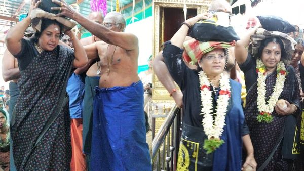 வடகோவை டூ பம்பை- பாஜக வானதி சீனிவாசன் எம்.எல்.ஏ. சபரிமலை ஐயப்பன் கோவிலுக்கு இருமுடி கட்டி யாத்திரை!