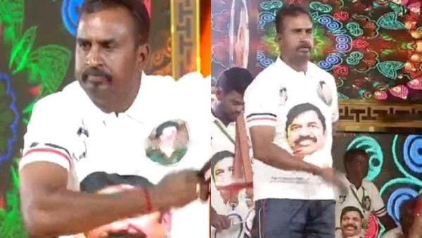 எடப்பாடியார் உருவம் பதித்த டீ சர்ட், டிராக் பேன்ட் .. ரவுண்ட் கட்டி ஒயிலாட்டம் ஆடிய எஸ்.பி.வேலுமணி