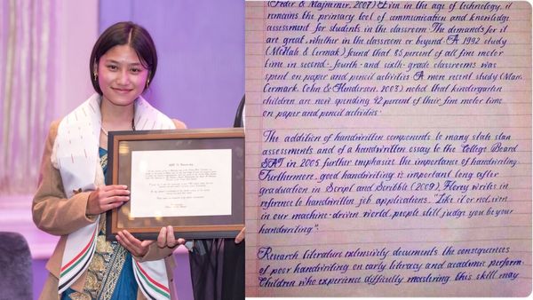 உலகிலேயே மிக அழகான கையெழுத்து இதுதான்.. நேபாளத்தையே எழுதி தரலாம்.. மிரள வைத்த இளம் பெண்