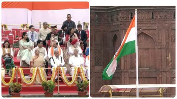 டெல்லி செங்கோட்டையில் பட்டொளி வீசி பறக்கும் தேசியக்கொடி.. தமிழக விருந்தினர்கள் 45 பேர் பங்கேற்பு