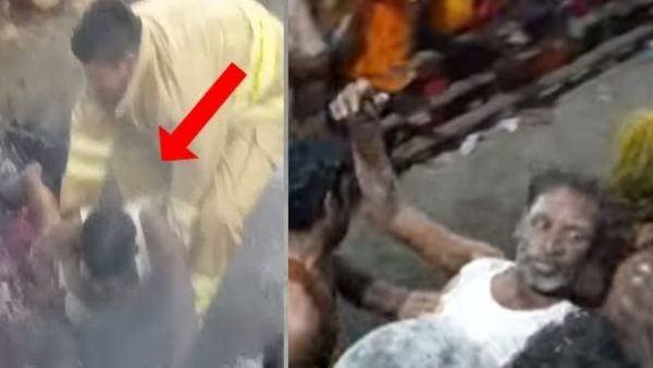 தீமிதி திருவிழாவில் தவறி விழுந்த பக்தர்! தாவி பிடித்து காப்பாற்றிய 'முகமது'.. மதமென பிரிந்தது போதும்