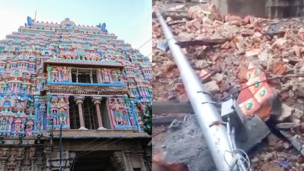 இடிந்து விழுந்த ஸ்ரீரங்கம் கோவில் கோபுர நிலை.. சிதைந்த சிற்பங்கள்.. பாதிப்பு யாருக்கு?