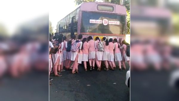 அரசு பஸ்ஸை தள்ளிவிட்ட காலேஜ் மாணவிகள்.. டிரைவர், கண்டக்டருக்கு மறக்க முடியாத பரிசு.. பறந்து வந்த ஆர்டர்