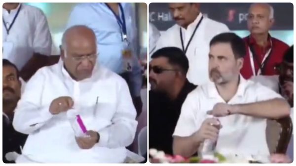 அந்த மனசு இருக்கே! தண்ணீர் பாட்டிலை திறக்க முடியாமல் திணறிய கார்கே! ராகுல் சட்டென செய்த உதவி! ஆஹா