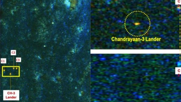 இருளில் இருக்கும் சந்திரயான் 3விக்ரம் லேண்டரின் புகைப்படம் வெளியீடு! அசத்திய சந்திரயான் 2 ஆர்பிட்டர்