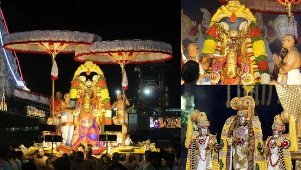 திருமலை பிரம்மோற்சவம்.. மோகினியாய் உலா வந்த மலையப்பசுவாமி.. கருட வாகன சேவை காண குவிந்த பக்தர்கள்