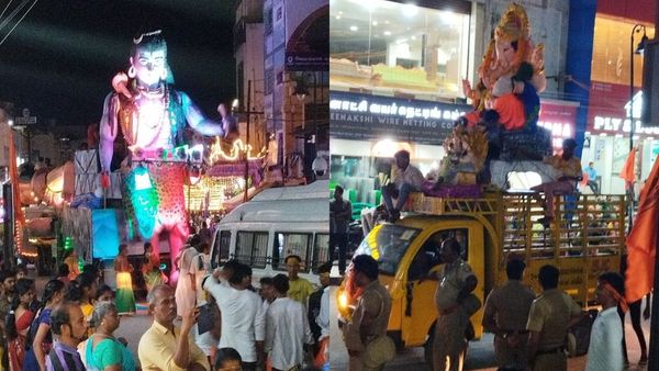 மதுரை குலுங்க குலுங்க.. விநாயகர் சிலை ஊர்வலம் நடத்திய இந்து முன்னணி.. திரண்ட பொதுமக்கள்!