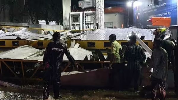 கனமழை: சென்னை சைதாப்பேட்டையில் பெட்ரோல் பங்க் மேற்கூரை சரிந்து ஒருவர் பலி.. 13 பேர் காயம்