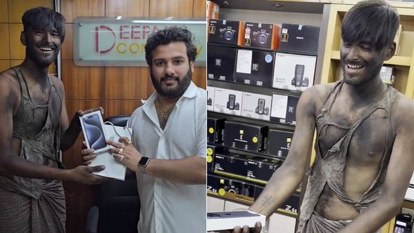 சாக்கு பையில் சில்லறைகளுடன் ஐபோன் வாங்க ஷோரூமுக்கு சென்ற 