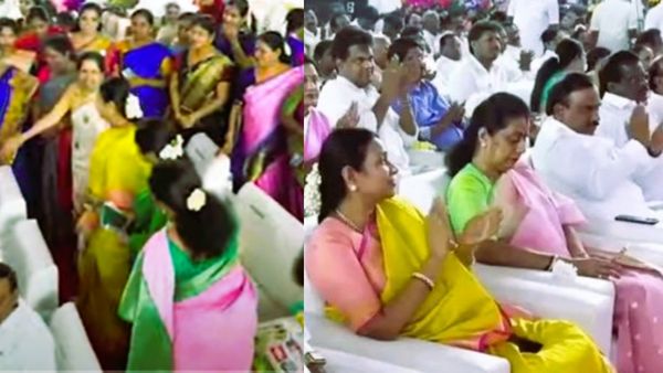 ''அண்ணி வணக்கம்ங்க''! துர்கா ஸ்டாலினை சூழ்ந்த திமுக மகளிரணியினர்! மகளிர் உரிமை மாநாடு ருசிகரம்!