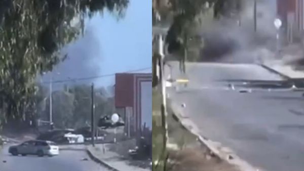 சர்ரென பாய்ந்த பீரங்கி குண்டு.. வெடித்து சிதறிய கார்! காசாவில் விதியை மீறும் இஸ்ரேல்? ஷாக் வீடியோ