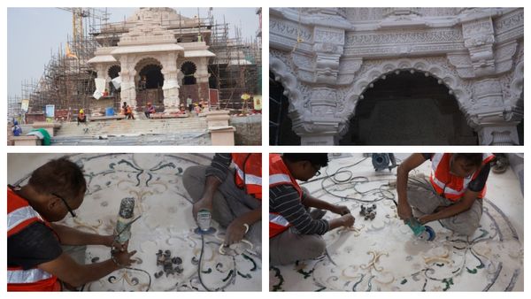 பிரமாண்டம்.. திறப்பு விழாவுக்கு தயாரான அயோத்தி ராமர் கோவில்! எப்படி இருக்கு பாருங்க! போட்டோக்கள்