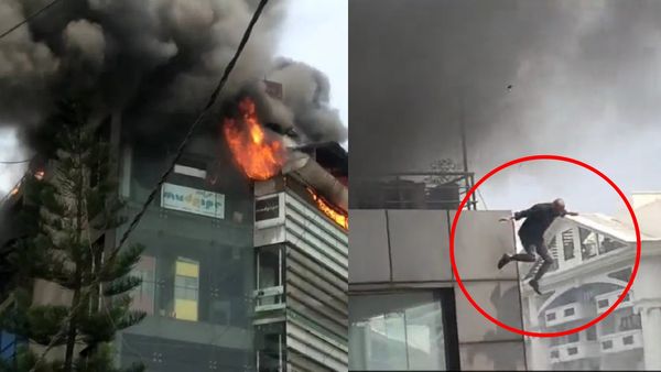 அதிர்ந்துபோன பெங்களூர் ஒசூர் சாலை.. கபே-யில் சிலிண்டர் வெடித்து தீ! 3வது மாடியிலிருந்து குதித்த நபர்