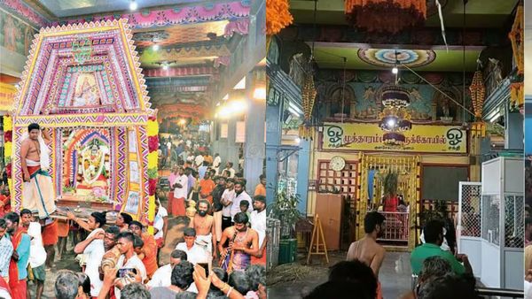 குலசேகரப்பட்டிணம் தசரா கோலாகலம்.. மகிஷாசூரனை சம்ஹாரம் செய்யும் முத்தாரம்மன்.. குவிந்த பக்தர்கள்