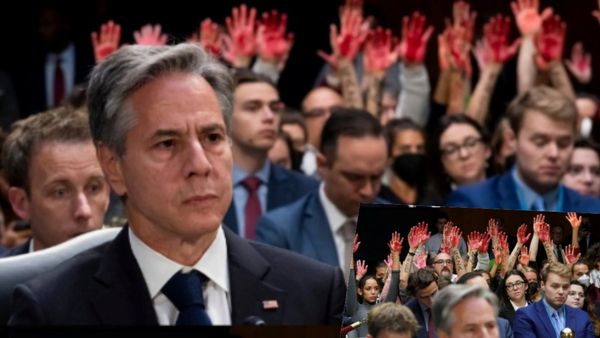 அமெரிக்க நாடாளுமன்றத்தில் உயர்ந்த ரத்த கைகள்.. இஸ்ரேலுக்கு நிதியா? பாலஸ்தீனத்திற்கு ஆதரவாக மக்கள்