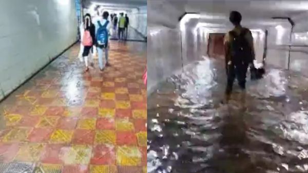 சென்னை விமான நிலையம் திருசூலம் ஜிஎஸ்டி சாலை சுரங்கப்பாதையா இது.. மழையால் இப்படி ஆகிடுச்சே