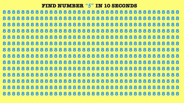 ஆப்டிகல் இல்யூஷன்: 5 ஆம் நம்பர் எங்கே இருக்கு? 10 செகண்ட்தான் டைம்.. கண்டுபிடிச்சா கில்லாடி தான்