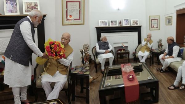 ம.பி விசிட் முடிந்து வந்ததும் அத்வானி வீட்டுக்கு நேரில் சென்ற பிரதமர் மோடி.. கூடவே அமித் ஷா!