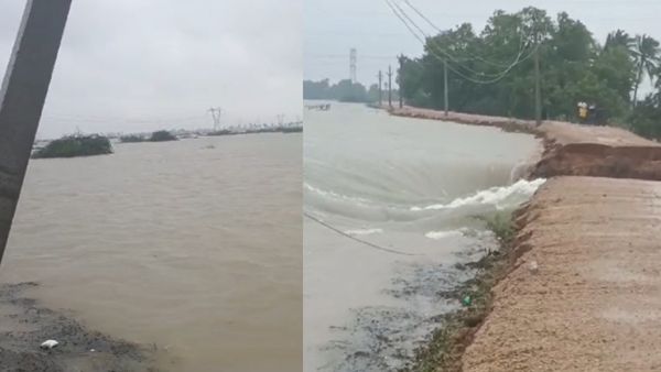 உடைந்த கோரப்பள்ளம் குளம்.. தூத்துக்குடியை நோக்கி பெருக்கெடுத்த வெள்ள நீர்.. கவனம் மக்களே