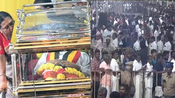 தீவுத்திடலில் விஜயகாந்த் உடல்.. வரிசையில் காத்திருந்து பொதுமக்கள் அஞ்சலி.. 3000 போலீசார் பாதுகாப்பு