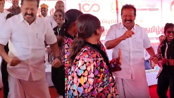 முக்காலா.. முக்காபுலா.. மாணவிகளுடன் ஜாலியாக டான்ஸ் ஆடி Vibe ஆன அமைச்சர் பொன்முடி!