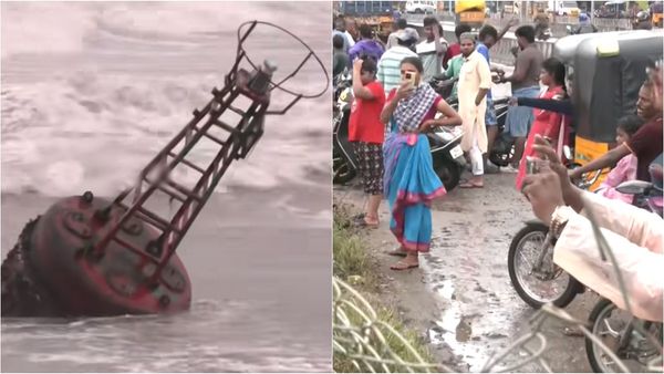 சென்னை காசிமேடு கடலுக்கு கூட்டமாக ஒடிய மக்கள்.. என்னது 'போயா' வந்திடுச்சா.. மிக்ஜம் புயலால் சம்பவம்
