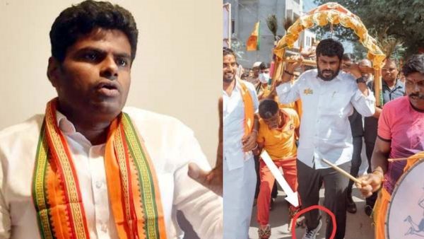 காலணி அணிந்தபடியே காவடி எடுத்த அண்ணாமலை.. தமிழ் கடவுளை அவமானப்படுத்துகிறார்.. வலுக்கும் கண்டனம்!