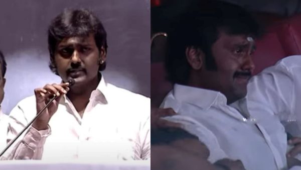 குலுங்கி குலுங்கி அழுத விஜய பிரபாகரன்.. அரண்டு போன சென்னை அரங்கம்.. 