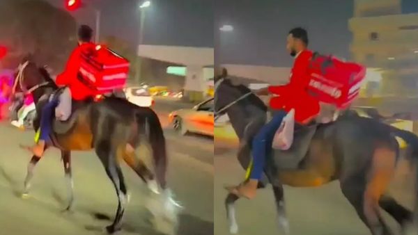 இவ்ளோ கியூவா.. பெட்ரோல் போட லேட்டாகிடும் போலயே! குதிரையில் உணவு டெலிவரி செய்த ஜொமாட்டோ ஊழியர்