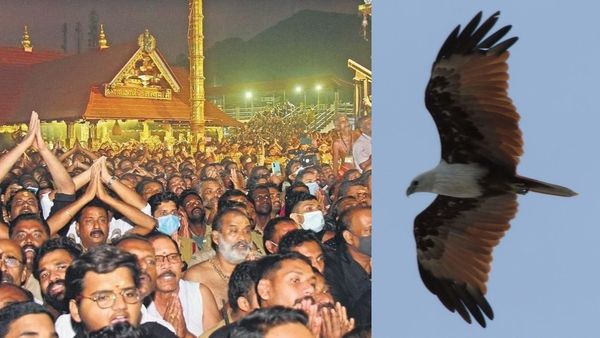 மகர விளக்கு பூஜை.. பந்தளத்தில் இருந்து சபரிமலைக்கு திருவாபரணங்கள் ஊர்வலம்.. காவலுக்கு வந்த கருடன்