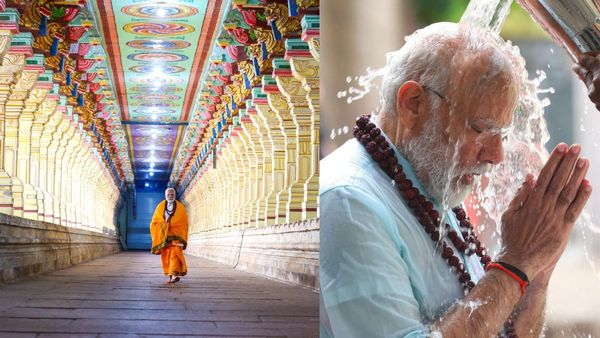 புனித தீர்த்தம், புனித மண்ணை எடுத்துக்கொண்டு டெல்லி புறப்பட்டார் பிரதமர் மோடி! 3 நாள் விசிட் நிறைவு!