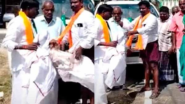 ரோடு னுகூட பார்க்கல.. வேஷ்டியை கழட்டிவீசிய அதிமுக 