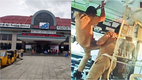 கோயம்பேடு மாநகர பஸ்ஸில் டிரைவர் - கண்டக்டரிடையே தாறுமாறாக சண்டை.. வேகமாக பரவும் வீடியோ