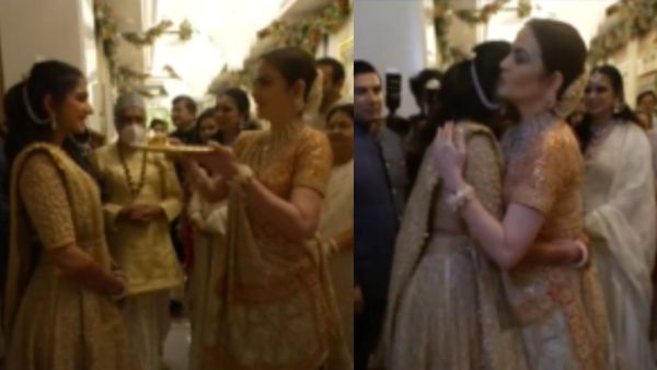 வேத மந்திரம் முழங்க! வீட்டுக்கு வரும் மருமகள் ராதிகாவை நீடா அம்பானி எப்படி வரவேற்கிறார் பாருங்க!