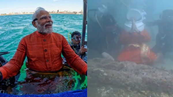 ‛கையில் மயிலிறகு’.. ‛டைவ்’ அடித்து கடலுக்கடியில் பிரதமர் மோடி செய்த பூஜை! துவாரகா பற்றி நெகிழ்ச்சி