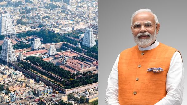 தமிழக பாரம்பரியம்! வேட்டி, சட்டையில் வந்து மதுரை மீனாட்சி அம்மனை மனமுருகி வணங்கிய பிரதமர் மோடி