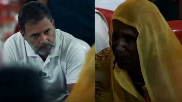 “அசுரன்” போல் புரட்சி செய்த ராகுல் காந்தி.. தலித் பெண் செருப்பை கையால் எடுத்து மாட்டிவிட்டு ஆறுதல்